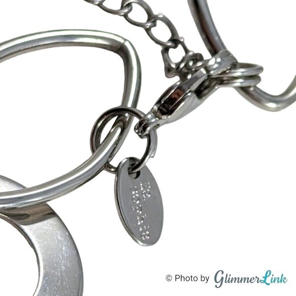 Lia Sophia Revel Silver Tone Oval & Circles Long Necklace - Picture 7 of 10